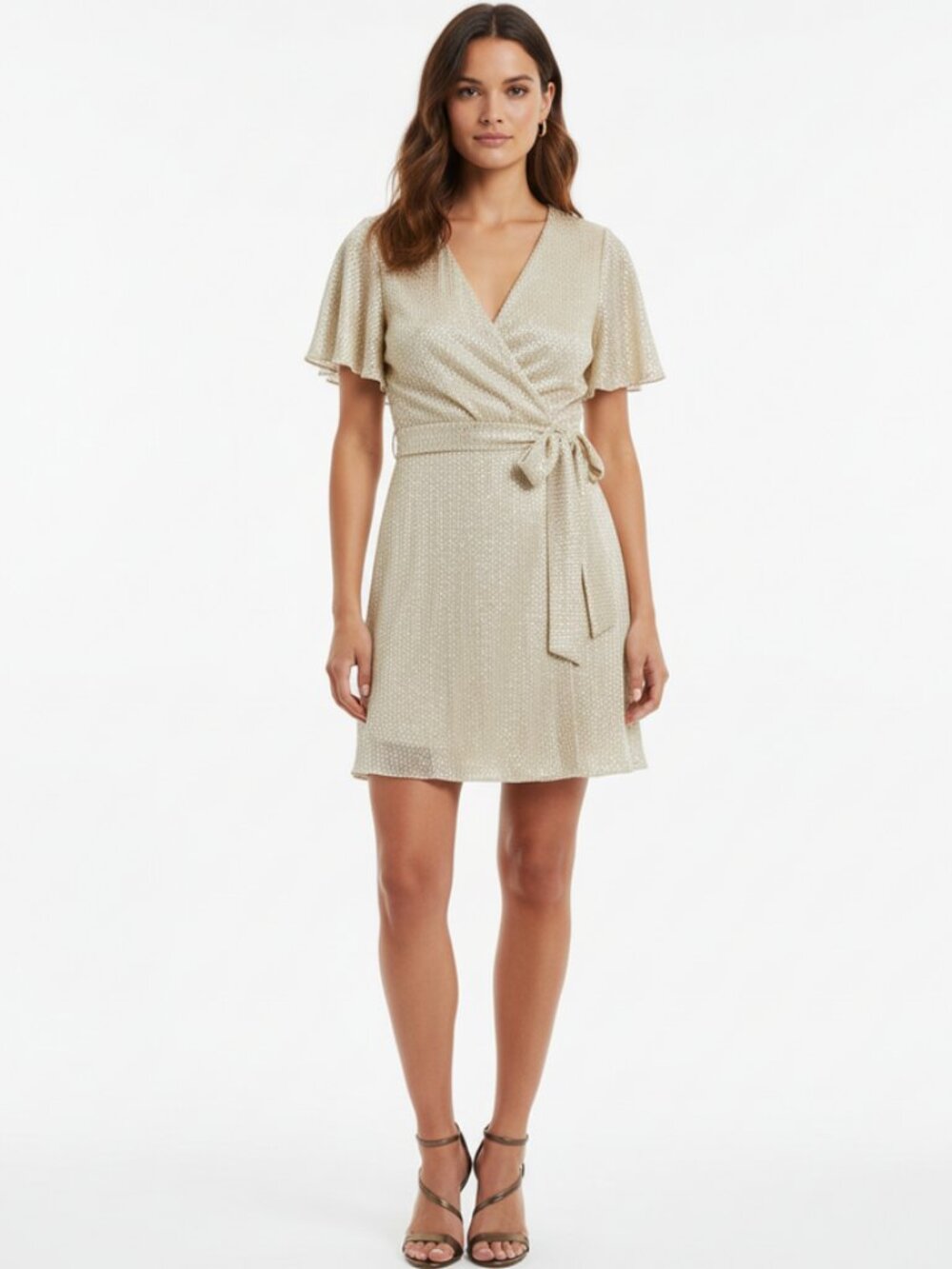 NWT Anthropologie Waverly Grey Fante Shimmer Mini Dress 6